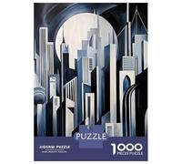 Rompecabezas para Adolescentes De 1000 Piezas Art Deco Cityscape Rompecabezas para Adultos Juego Práctico Una Obra De Arte Cumpleaños 70x50cm/1000pcs