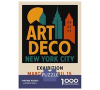 Rompecabezas para Adolescentes De 1000 Piezas Art Deco New York City Exhibition Rompecabezas para Adolescentes Juego Práctico Desafío Difícil Desafiante De Completar 70x50cm/1000pcs