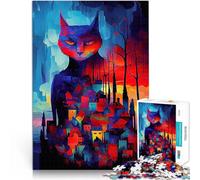 Rompecabezas para Adolescentes de 1000 Piezas Arte clásico de Gatos 2 Juegos de relajación con póster a Juego y Hoja de Trivia 38x26cm