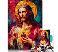 Rompecabezas para Adolescentes de 1000 Piezas, Arte de Jesús, Juguetes educativos, Juegos para aliviar el estrés, interacción Entre Padres e Hijos, 50x75cm