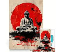 Rompecabezas para Adolescentes de 1000 Piezas,Arte de meditación de Buda,Bordes impecables,Divertido Juego Mental,Regalo,Momento Acogedor,Arte de Pared navideño (38x52cm)