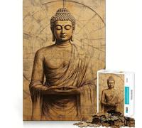 Rompecabezas para Adolescentes de 1000 Piezas,Arte de meditación de Buda,Corte preciso,diversión para Resolver Problemas,diversión,relajación,Tiempo Divertido,decoración navideña (38x26cm)