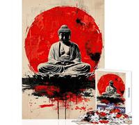 Rompecabezas para Adolescentes de 1000 Piezas Arte de meditación de Buda Juegos relajantes decoración de Pared Juguetes antiestrés interacción Entre Padres e Hijos (38x26cm)