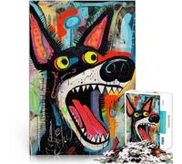 Rompecabezas para Adolescentes de 1000 Piezas Arte de Perro Loco Desafío difícil para aliviar el estrés Mejorar el Amor Entre Parejas 38x26cm