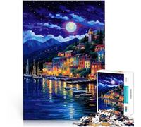 Rompecabezas para Adolescentes de 1000 Piezas Arte de píxeles de Portofino, Italia Difícil y desafío Regalos de cumpleaños, Regalos, Arte Mural 50x70cm