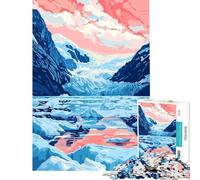 Rompecabezas para Adolescentes de 1000 Piezas Arte de un Lago Glaciar de Alaska Juego Educativo Juguete Juego Intelectual Gran Regalo para los Amantes de los Juegos Una Obra de Arte (tamaño 38x52cm)