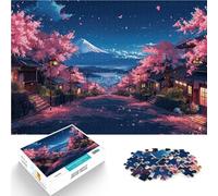 Rompecabezas para Adolescentes de 1000 Piezas Arte japonés de la Flor de Cerezo Juguetes de Juego Regalos de Amigo Secreto 52x38cm