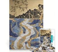 Rompecabezas para Adolescentes de 1000 Piezas, Arte Kintsugi de montaña Dorada, decoración de Pared de Juguete, difícil y desafiante, Regalo de Juego desafiante 38x26cm