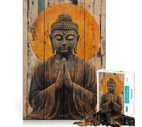 Rompecabezas para Adolescentes de 1000 Piezas,Arte Mural de meditación de Buda,Bordes impecables,Divertido Juego Mental,Regalo,Momento Acogedor,Arte Mural navideño (50x75cm)