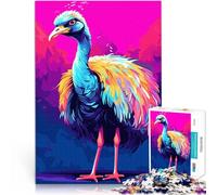 Rompecabezas para Adolescentes de 1000 Piezas Arte Pop del pájaro Avestruz Alivio del estrés Interacción Entre Padres e Hijos 52x38cm
