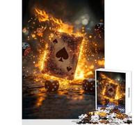 Rompecabezas para Adolescentes de 1000 Piezas As de Espadas en Llamas Juguete Educativo Regalo de Amigo Secreto Juego práctico Mejora el Amor Entre Parejas tamaño 50x75cm