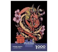 Rompecabezas para Adolescentes De 1000 Piezas Asian Serpent Dragon Rompecabezas para Adultos Juguete Decoración De Pared Desafío Difícil 52x38cm/1000pcs