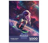 Rompecabezas para Adolescentes De 1000 Piezas Astronaut Snowboarding in Space Rompecabezas para Adultos Juegos De Relajación Decoración Juego Desafiante Regalos 52x38cm/1000pcs