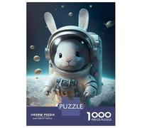 Rompecabezas para Adolescentes De 1000 Piezas Astronaut Space Rabbit Rompecabezas Juguetes Antiestrés Corte De Precisión Cumpleaños 52x38cm/1000pcs