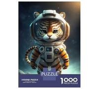 Rompecabezas para Adolescentes De 1000 Piezas Astronaut Space Tiger Rompecabezas para Adolescentes Juegos Relajantes Decoración Cumpleaños 38x26cm/1000pcs