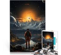 Rompecabezas para Adolescentes de 1000 Piezas Astronauta Aventurero Juguetes de Entretenimiento Familiar Buen Regalo 38x26cm