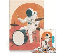 Rompecabezas para Adolescentes de 1000 Piezas: Astronauta, batería, música, Mediados de Siglo, Juguetes antiestrés, desafío exigente, para Fortalecer el Amor en Pareja 38x26cm