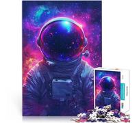 Rompecabezas para Adolescentes de 1000 Piezas Astronauta de la Galaxia Desafiante Difícil con Piezas de Formas aleatorias Que se entrelazan Completamente 52x38cm