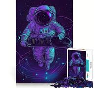 Rompecabezas para Adolescentes de 1000 Piezas Astronauta DJ en el Espacio,articulaciones Suaves,Divertido Juguete para el Cerebro,Juego Relajante,Divertido Regalo de cumpleaños (38x26cm)