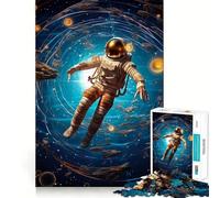 Rompecabezas para Adolescentes de 1000 Piezas Astronauta en el Espacio,articulaciones Suaves,Divertido para ejercitar el Cerebro,Juego Relajante, (50x75cm)