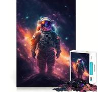 Rompecabezas para Adolescentes de 1000 Piezas Astronauta en el Espacio,Corte Premium,Divertido,Juego Inteligente,Regalo,Juego rápido,Pieza de Arte navideña (50x75cm)