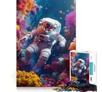 Rompecabezas para Adolescentes de 1000 Piezas Astronauta en un Arrecife de Coral Articulaciones Suaves Juguete Divertido para desarrollar la Mente Juego Relajante Regalo Ideal para cumpleaños 38x52cm