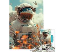 Rompecabezas para Adolescentes de 1000 Piezas Astronauta en un Campo de Flores Juguetes educativos y prácticos para Aprender a Jugar Juego de análisis y lógica Ideas de Regalo (Tamaño 38x52cm)