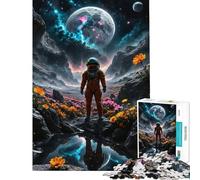 Rompecabezas para Adolescentes de 1000 Piezas Astronauta en un Planeta alienígena Un Reto para completar Regalo de cumpleaños Decoración para el hogar Juguetes para Mayores de 14 años (50x75cm)