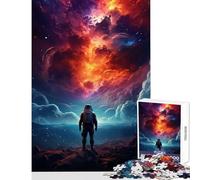 Rompecabezas para Adolescentes de 1000 Piezas Astronauta en una Nebulosa tormenta decoración del hogar Juguetes Regalo Divertido Juego de ingenio difícil y desafiante tamaño 50x75cm