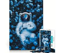 Rompecabezas para Adolescentes de 1000 Piezas Astronauta Entre Rosas Azules Articulaciones Suaves Juguete Divertido para desarrollar la Mente Juego Relajante Regalo Ideal para cumpleaños (38x26cm)