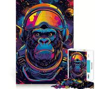 Rompecabezas para Adolescentes de 1000 Piezas Astronauta,Espacio,Gorila,Articulaciones Suaves,Diversión,Actividad Cerebral,Juego Relajante,Divertido (50x75cm)