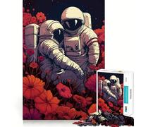 Rompecabezas para Adolescentes de 1000 Piezas Astronauta,Flores,Amor,Corte Premium,Divertido,Inteligente,Regalo,Tiempo de Juego Fácil,Pieza de Arte Navideño (50x75cm)