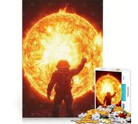 Rompecabezas para Adolescentes de 1000 Piezas: Astronauta Mirando al Sol Juego Educativo Que Mejora la Memoria Regalo Ideal para un Juego desafiante 38x52cm
