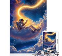 Rompecabezas para Adolescentes de 1000 Piezas Astronauta relajándose en Nubes cósmicas fantasía Espacial Juguete Educativo Ideas de Regalo para Juegos educativos Mejora el Amor Entre Parejas 38x26cm