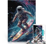Rompecabezas para Adolescentes de 1000 Piezas Astronauta surfeando en el Espacio desafío Educativo Regalos de cumpleaños 75x50cm