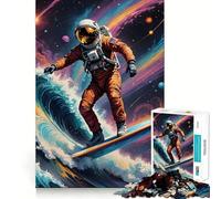 Rompecabezas para Adolescentes de 1000 Piezas Astronauta Surfista en un mar cósmico Articulaciones Suaves Divertido Juguete para desarrollar la Mente Juego Relajante Regalo Ideal para cumpleaños