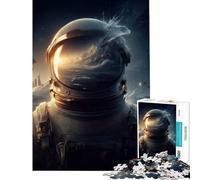 Rompecabezas para Adolescentes de 1000 Piezas Astronauta surrealismo Juego práctico Juguetes educativos Ideas de Regalos desafío difícil (tamaño 38x26cm)