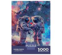 Rompecabezas para Adolescentes De 1000 Piezas Astronauts Holding Flower Rompecabezas para Adultos Juego Familiar Regalos para Mujeres Cumpleaños Y Navidad 52x38cm/1000pcs