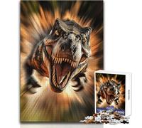 Rompecabezas para Adolescentes de 1000 Piezas, Ataque de T-Rex Enojado, Juegos Familiares, Actividades Familiares, Ideas de Regalo, tamaño 38x26cm