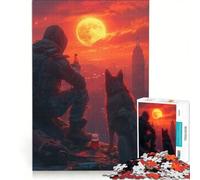 Rompecabezas para Adolescentes de 1000 Piezas Atardecer con mi Perro Juguetes antiestrés para relajar el intelecto Juego de desafío único 50x75cm