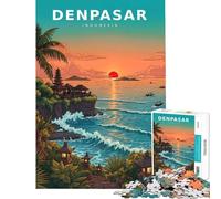 Rompecabezas para Adolescentes de 1000 Piezas Atardecer Dorado sobre la Isla de Bali Rompecabezas para Adultos Juegos relajantes Regalos para Mujeres cumpleaños y Navidad (50x75cm)