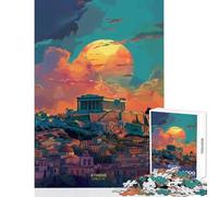Rompecabezas para Adolescentes de 1000 Piezas Atardecer en Atenas Grecia Juguete para decoración de Pared Regalos para Amigos Secretos Juegos Divertidos Actividades para el hogar tamaño 38x26cm