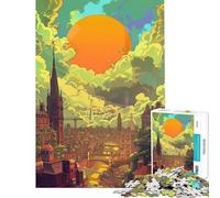 Rompecabezas para Adolescentes de 1000 Piezas Atardecer en Birmingham Reino Unido Rompecabezas para Adultos Juego de ingenio Regalo para Mujeres Actividades Divertidas en casa (tamaño 38x26cm)