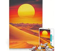 Rompecabezas para Adolescentes de 1000 Piezas: Atardecer en el Desierto, Juegos relajantes, interacción Entre Padres e Hijos, Juego de desafío único 50x75cm