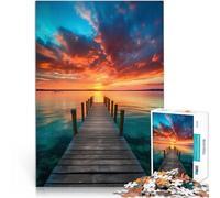 Rompecabezas para Adolescentes de 1000 Piezas Atardecer en el Muelle en el mar Alivio del estrés Gran Regalo para Juegos 75x50cm