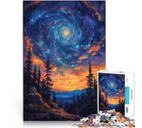 Rompecabezas para Adolescentes de 1000 Piezas Atardecer en la Galaxia Espiral Corte de precisión Juego de desafío único 38x26cm