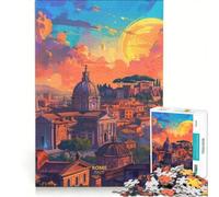 Rompecabezas para Adolescentes de 1000 Piezas Atardecer en Roma Italia Juguete Educativo para divertirse en Familia y fomentar el Amor Entre Parejas 50x75cm