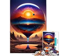 Rompecabezas para Adolescentes de 1000 Piezas Atardecer en un Planeta Desconocido Juego práctico Juguetes educativos Ideas para Regalos desafío difícil (tamaño 38x26cm)