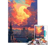 Rompecabezas para Adolescentes de 1000 Piezas Atardecer en Viena Austria Actividades Divertidas para Hacer en casa Decoración del hogar Juego práctico para Mayores de 14 años (50x75cm)