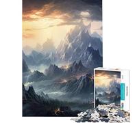 Rompecabezas para Adolescentes de 1000 Piezas Atardecer Montañas Tormenta Juguetes adictivos para Cultivar la Paciencia Juego de ingenio Decoración Perfecta Regalo Divertido (Tamaño 50x75cm)